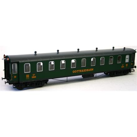 Liliput Gotthardbahnwagen grün 3. Klasse mit Schlusslicht