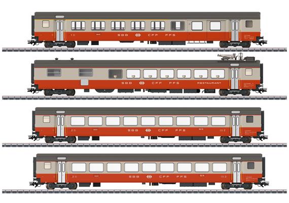 Märklin 42190 SBB 4er Personenwagen-Set Swiss Express, AC 3L - H0 (1:87) | Bild 1