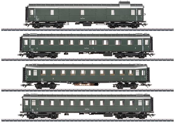 Märklin 42525 Reisezugwagen-Set zur Dampflok 12.11 der ÖBB, 4-teilig - H0 (1:87)