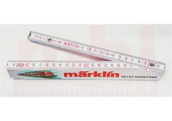 Märklin 425298 Meterstab 2m – Hochwertiger Holz-Zollstock mit Lok-Motiv und Slogan | Bild 2