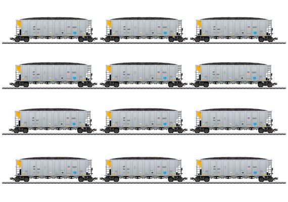 Märklin 45665 Zwölf Kohletransportwagen, sogenannte Hopper Cars der UP - H0 (1:87) | Bild 1