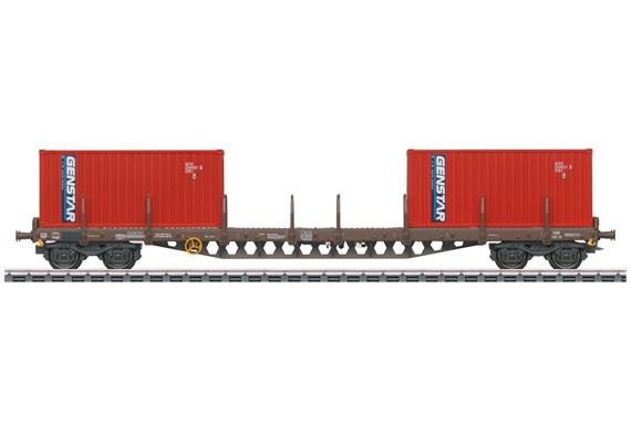 Märklin 47157 Containerwagen Rs der DSB beladen mit 20-ft.-Boxcontainern - H0 (1:87)