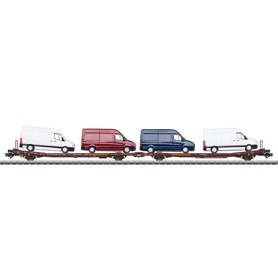 Märklin 47430 Flachwagen-Paar Laads 800B der Transwaggon, beladen mit vier VW Crafter - H0 Märklin 47430 Flachwagen-Paar Laads 800B der Transwaggon, beladen mit vier VW Crafter - H0