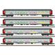 Märklin 87283 Wagenset mit schwedischen Abteilwagen"Snälltåget" 4-teilig - Z 1:220