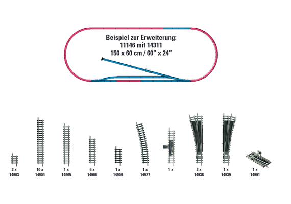 Minitrix 14311 Gleis-Ergänzungs-Set H1 - N (1:160) | Bild 2