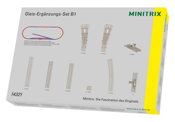 Minitrix 14321 Gleis-Ergänzungs-Set B1, Betonschwellen-Gleis - N (1:160) | Bild 1