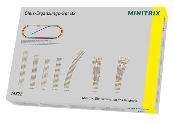 Minitrix 14322 Gleis-Ergänzungs-Set B2, Betonschwellen-Gleis - N (1:160) | Bild 1