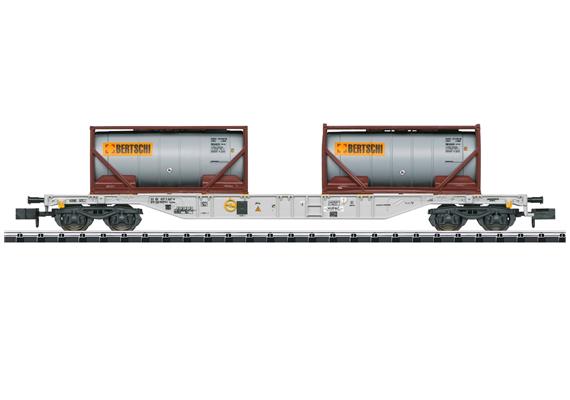 Minitrix 18490 Containertragwagen der Bauart Sgns der HUPAC S.A. "Bertschi", N (1:160)