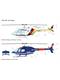 Miniwing/LC 5101 Hubschrauber Bell 206 Jet Ranger Polizei (AT) Rotorflug, Bausatz (1:144)