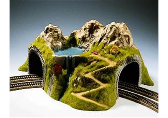 Noch 05180 Ecktunnel 2-gleisig, gebogen 43 x 41 x 23 cm hoch - H0 (1:87)