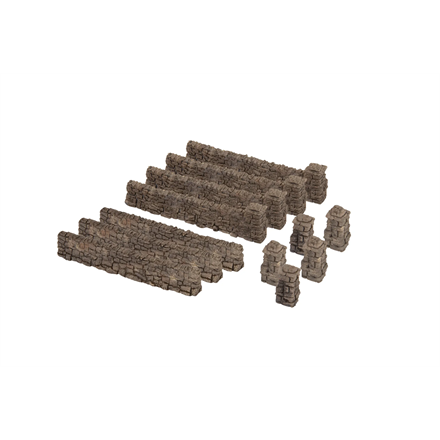 NOCH 13170 Bruchsteinmauer 12 Teile, Gesamtlänge 72 cm - H0 (1:87)