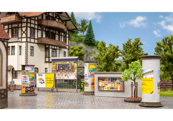 Noch 14217 Laser-Cut Litfasssäulen & Werbewände - H0 (1:87) | Bild 1