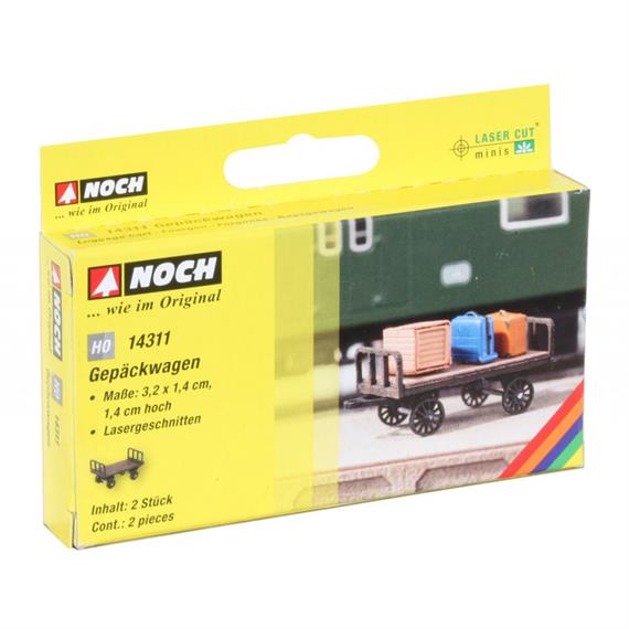 Noch 14311 Laser-Cut Gepäckwagen 2 Stück - H0 (1:87)
