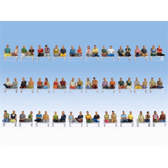 Noch 16072 Mega-Spar-Set sitzende Figuren ohne Beine und Bänke (60 Stk.) - H0 (1:87)