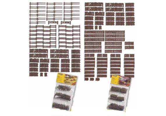 NOCH 33095 Ländliche Zäune, 53 Teile, Gesamtlänge ca. 170 cm