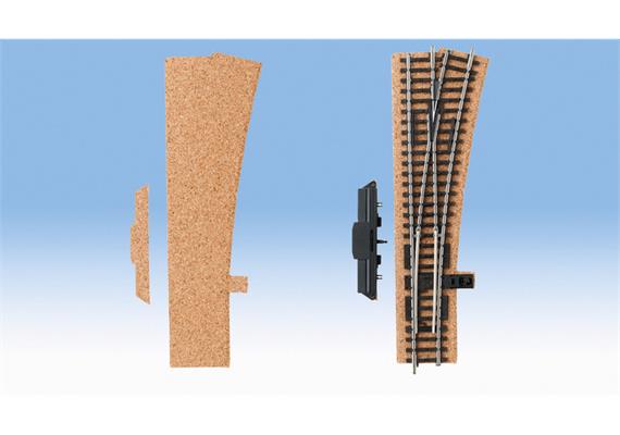 NOCH 50422 Kork-Formteil Weiche rechts 3mm (passend für Märklin Nr. 2263 und 2266)