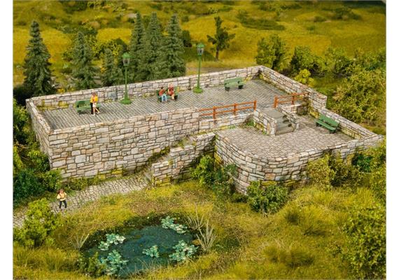 NOCH 56640 3D-Kartonplatte "Bruchsteinmauer" bunt - H0 (1:87) | Bild 2