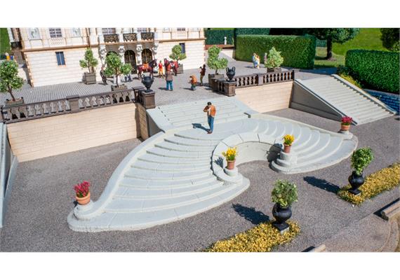 Noch 58315 Freitreppe, geschwungen, 20,5 cm x 10 cm x 2,6 cm - H0 (1:87)