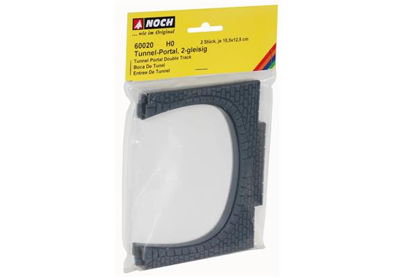 Noch 60020 Tunnel-Portal 2-gleisig, Granit 15,5 x 12,5 cm, Kunststoff, 2 Stück - H0 (1:87) | Bild 2