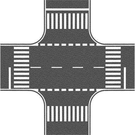 NOCH 60712 Kreuzung Asphalt, 22 x 22 cm - H0 (1:87)