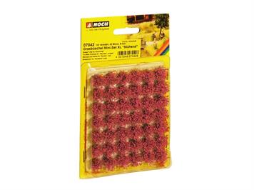 Noch 07042 Mini-Set XL Grasbüschel blühend rot veredelt