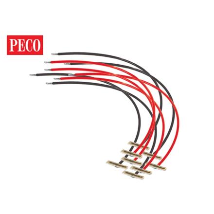 Peco PL-80 Schienenverbinder mit Kabel für Cd. 100/124 (4 Paar) - H0/0