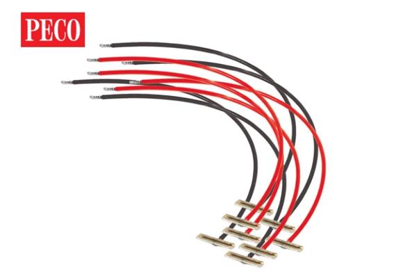 Peco PL-80 Schienenverbinder mit Kabel für Cd. 100/124 (4 Paar) - H0/0