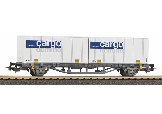 PIKO 58732 CH-AAE Containertragwagen bel. mit 2 20' Container Cargo Domino Ep. V - H0 | Bild 1