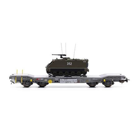 PIKO 96281 SBB Panzertransportwagen Slmmps 001-5, mit M113, Ep. VI - H0 (1:87)