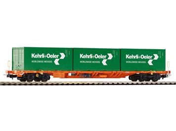 PIKO 54685 SBB Tragwagen Sgnss mit 3 Containern "Kehrli + Oeler" HO