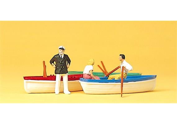 Preiser 10072 Bootsverleih mit 3 Booten - H0 (1:87)