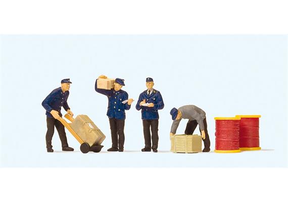 Preiser 10578 DB Güterbodenpersonal, frühe Ep. 3 - H0 (1:87)