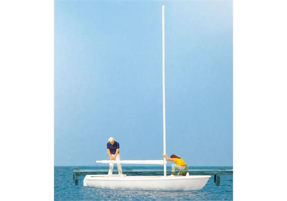 Preiser 10680 Segler beim Abtakeln, Segelboot Korsar