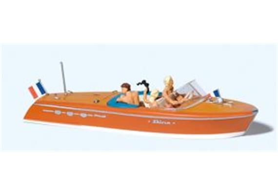 Preiser 10689 Motorboot Riva Ariston mit Besatzung (2) HO