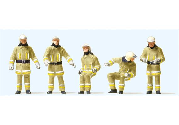 Preiser 10773 Feuerwehrmänne. Uniformfarbe, beige - H0 (1:87)