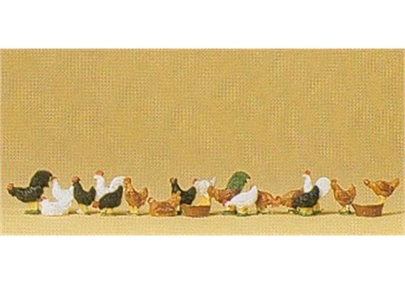 Preiser 14168 Hühner, Hähne - H0 1:87