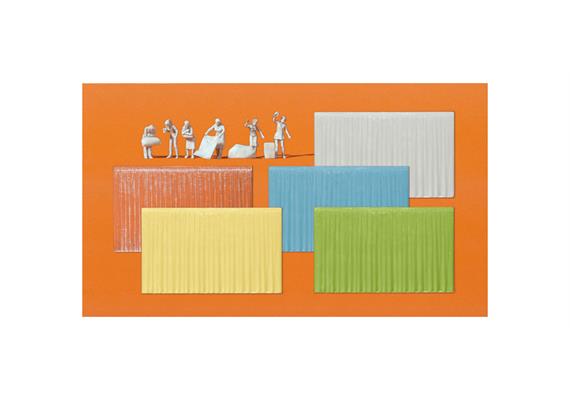 Preiser 16360 Am Fenster, 6 unbemalte Figuren, 16 Vorhänge HO