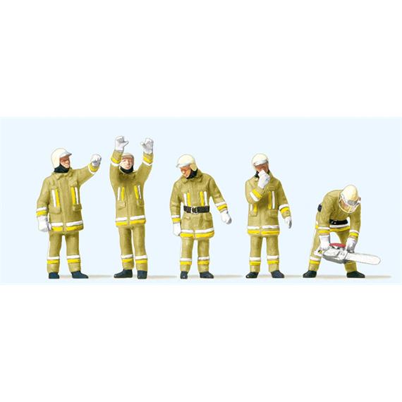 Preiser 10772 Feuerwehrmänne. Uniformfarbe, beige techn.