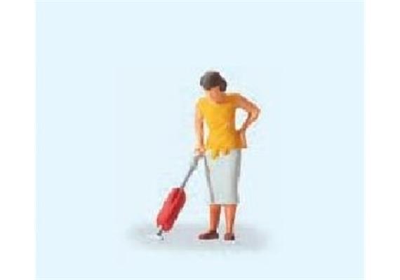 Preiser Frau mit Staubsauger HO