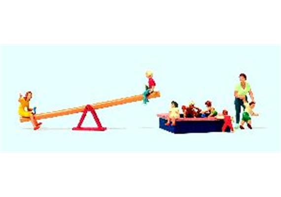 Preiser Spielende Kinder, Wippe, Sandkasten