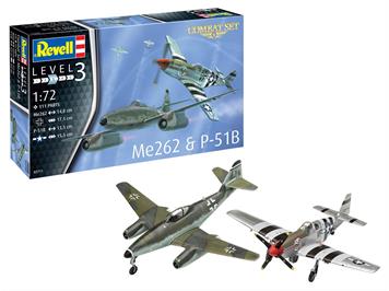 Revell 03711 Combat Set Messerschmitt Me262 & P-51B Mustang, 1:72