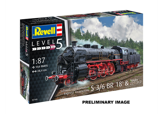Revell 62168 Model Set Schnellzuglokomotive S3-6 BR18mit Tender - Massstab 1:87
