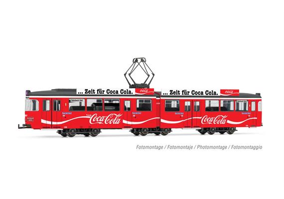 Rivarossi 2861D Strassenbahn DUEWAG GT6, "Coca Cola"-Lackierung, DCC digital (Zimo) - H0