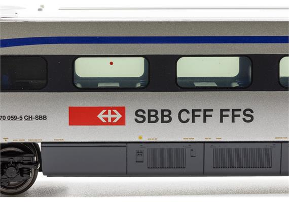 Rivarossi HR2964S SBB E-Triebzug ETR 470, silbrig, 4-teilig, Ep. V, DCS - H0 (1:87) | Bild 5