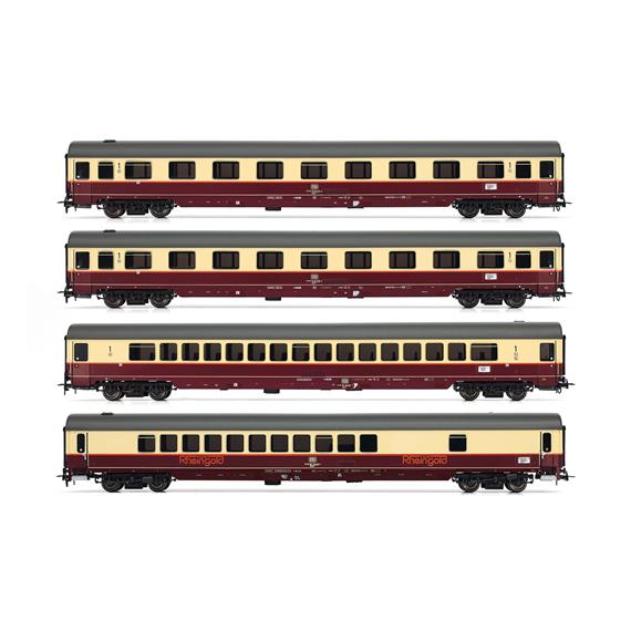 Rivarossi HR4347 DB 4er-Set 2 TEE Rheingold 1983 WGmh Apmz 2x Avmz) Ep.IV - H0 (1:87)