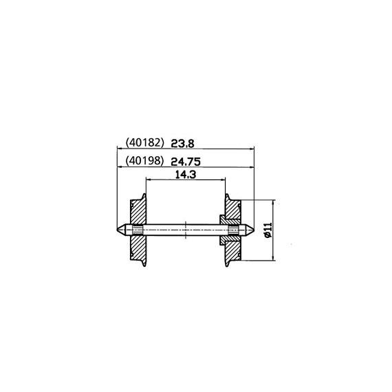 Roco 40198 DC-NEM-Normradsatz 11mm, 2 Stück - H0 (1:87)