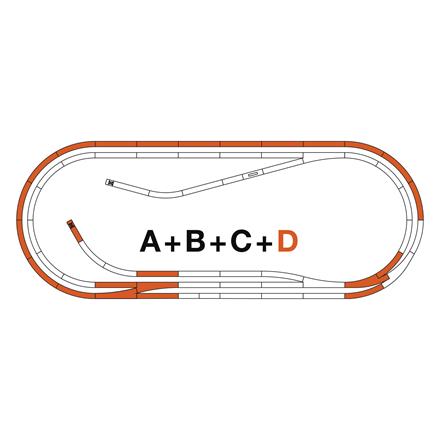 Roco 42022 ROCO LINE Gleisset D, Gleise mit Bettung - H0 (1:87)
