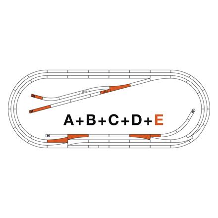 Roco 42023 ROCO LINE Gleisset E, Gleise mit Bettung - H0 (1:87)