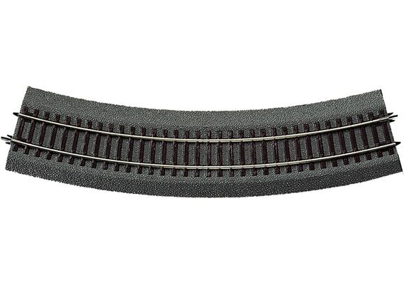Roco 42524 Gebogenes Gleis R4 Radius 481,2 mm, 30°, mit Bettung - H0