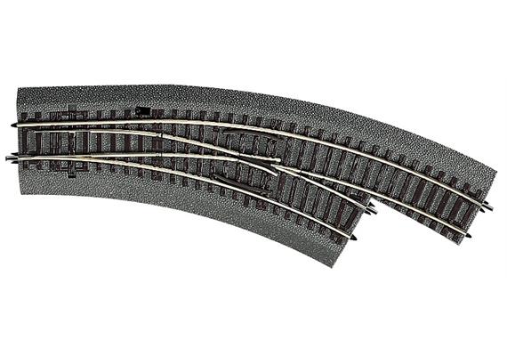 Roco 42557 Bogenweiche rechts BWr2/3 mit Handantrieb, Gummibettung - H0 (1:87)
